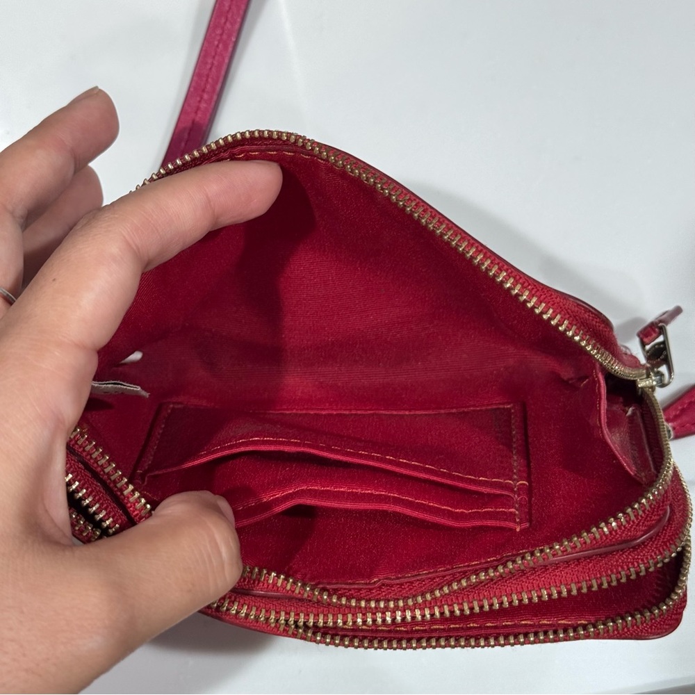 Coach • Wristlet Wallet • Red/Burgundy • Corner Zipper - Picture 10 of 15